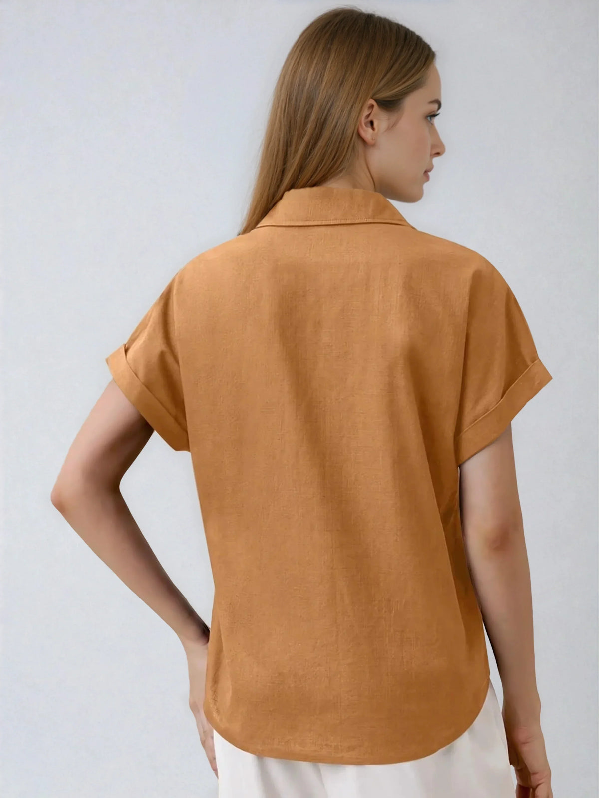 Casual Open-Collar Batwing Sleeve Shirt