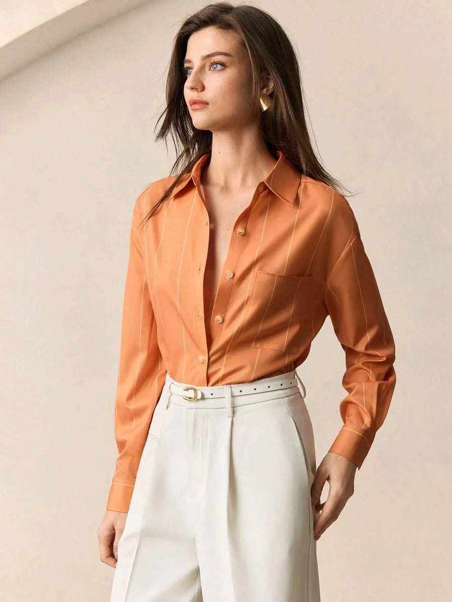 Office Shirt with Collar and Pockets