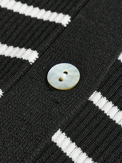 Striped Turtleneck Knit Sweater