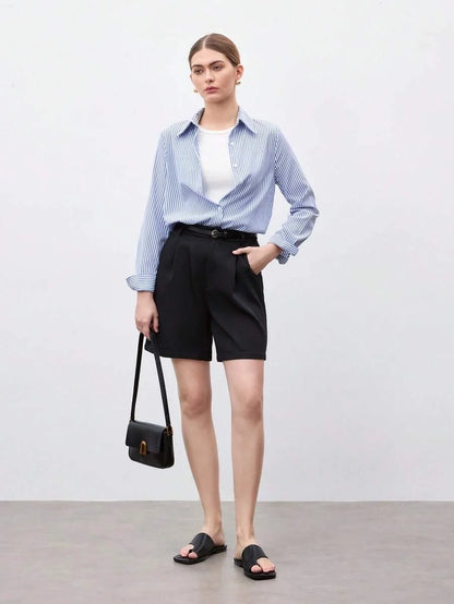 Camicia a righe a maniche lunghe con bottoni