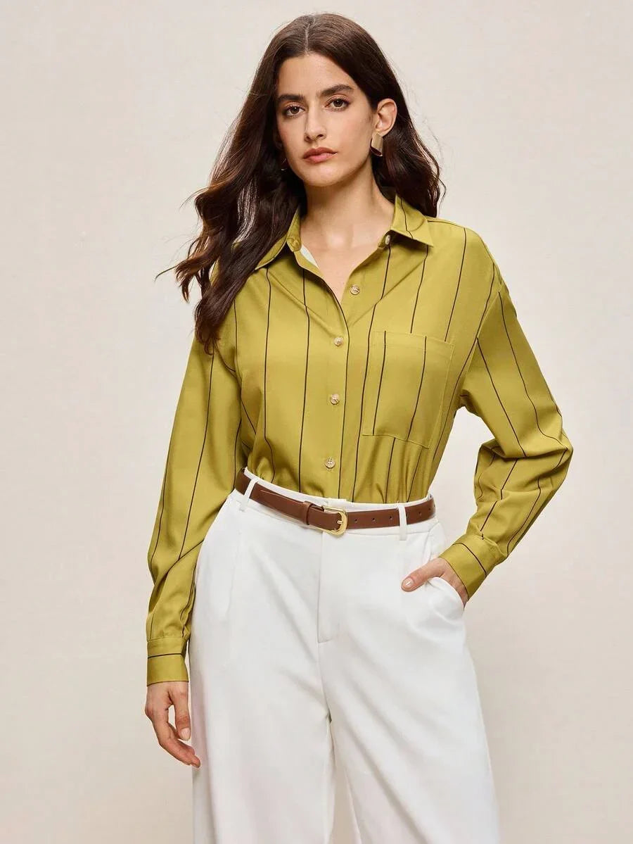 Office Shirt with Collar and Pockets