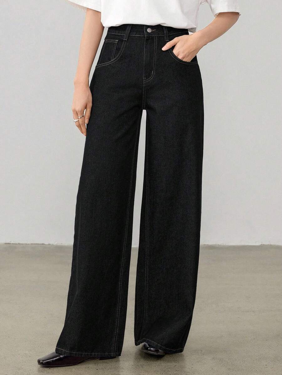Extra-Long Loose Straight Jeans