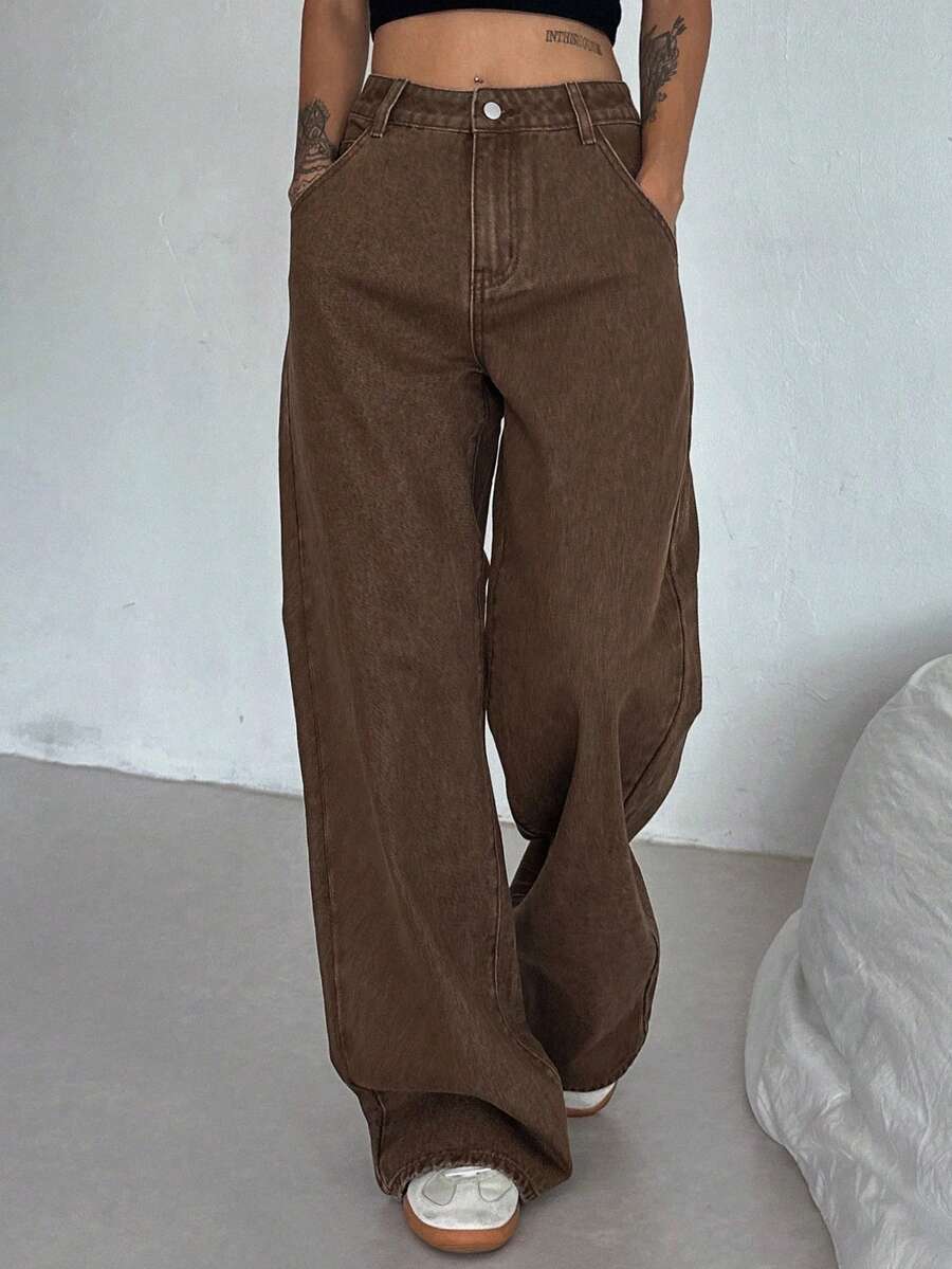 Extra-Long Loose Straight Jeans