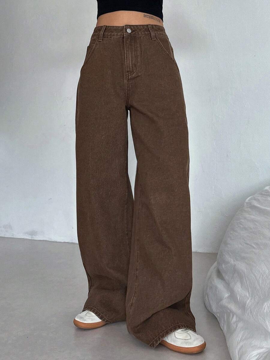 Extra-Long Loose Straight Jeans