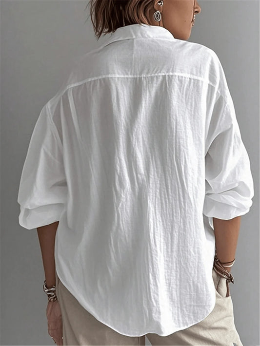 Camisa con Mangas Obispo Talla Grande