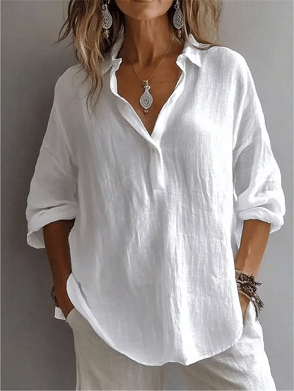 Camicia con maniche a vescovo taglia grande