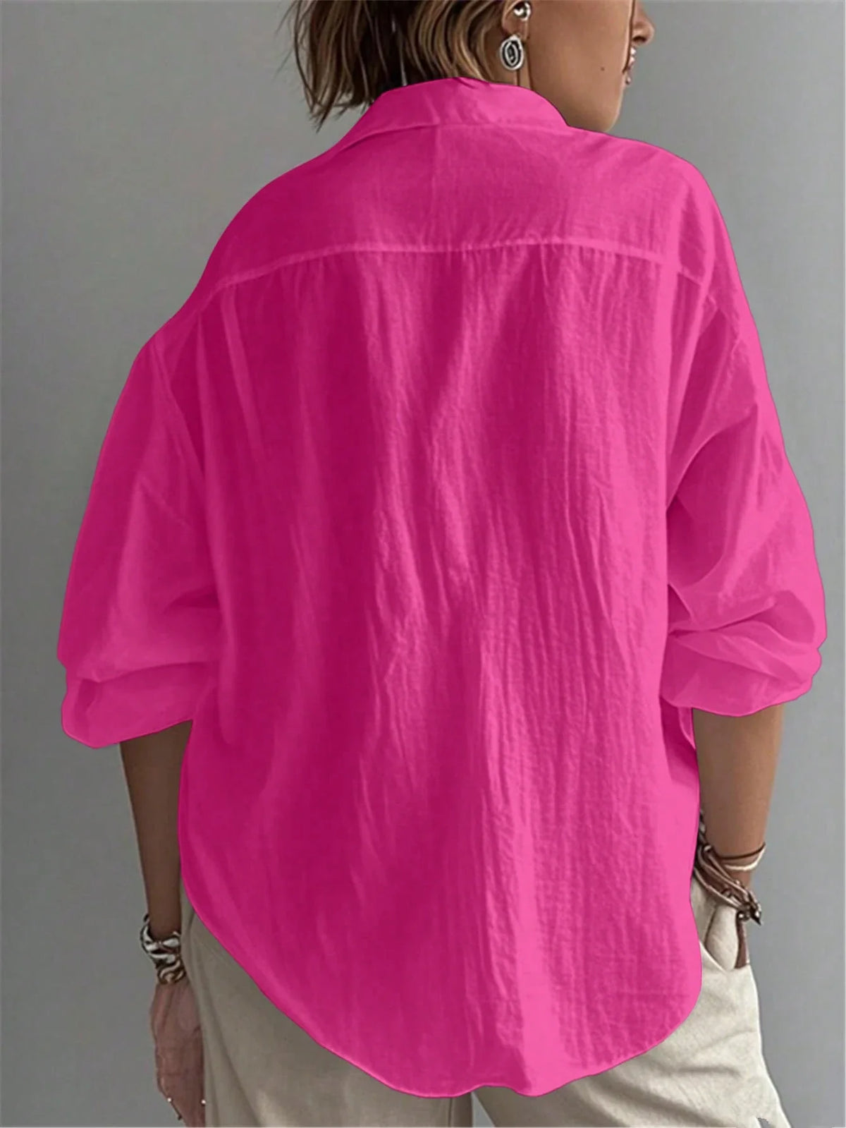 Camicia con maniche a vescovo taglia grande