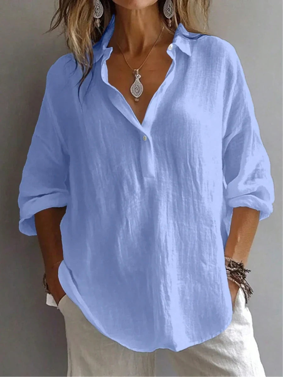 Camicia con maniche a vescovo taglia grande