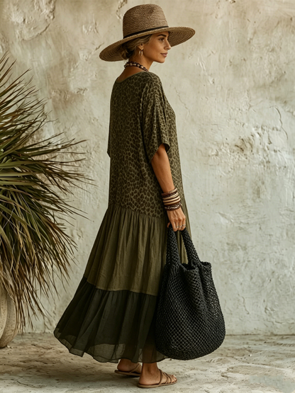 Lea | Vestido Maxi Leopardo con Escote en V