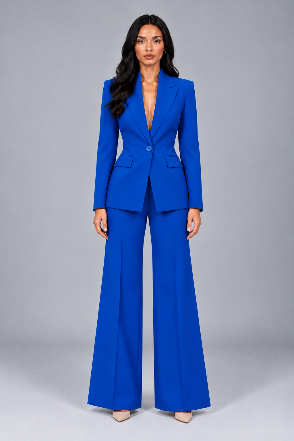 Faustina | Conjunto de Blazer Entallado y Pantalón Acampanado