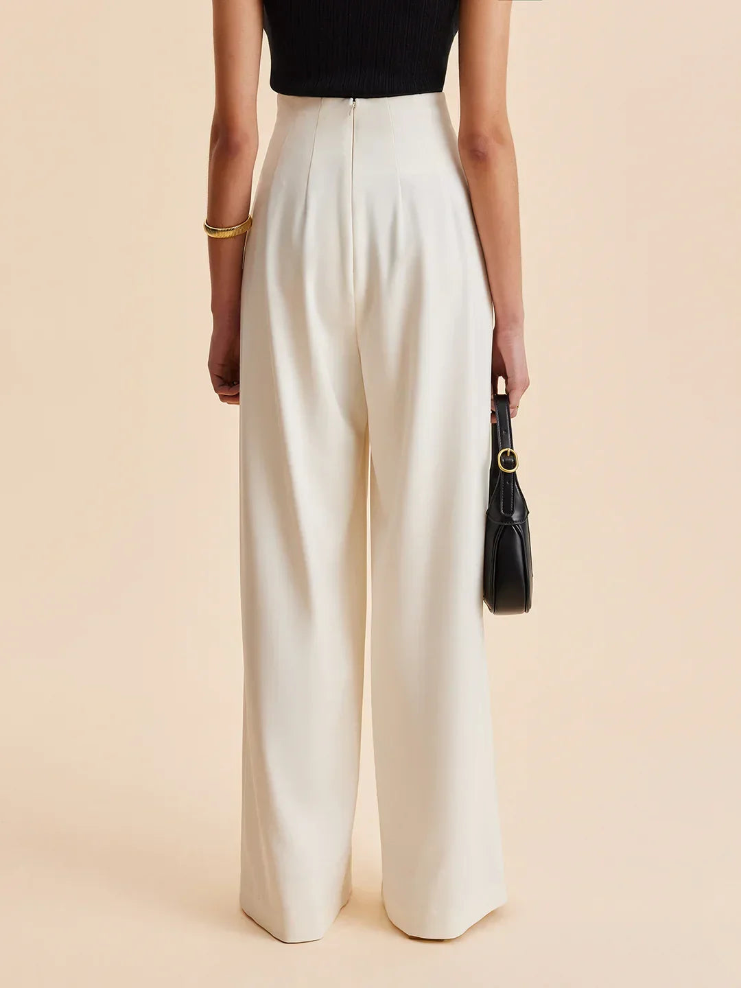 Wide-Leg Trousers with Shimmering Details