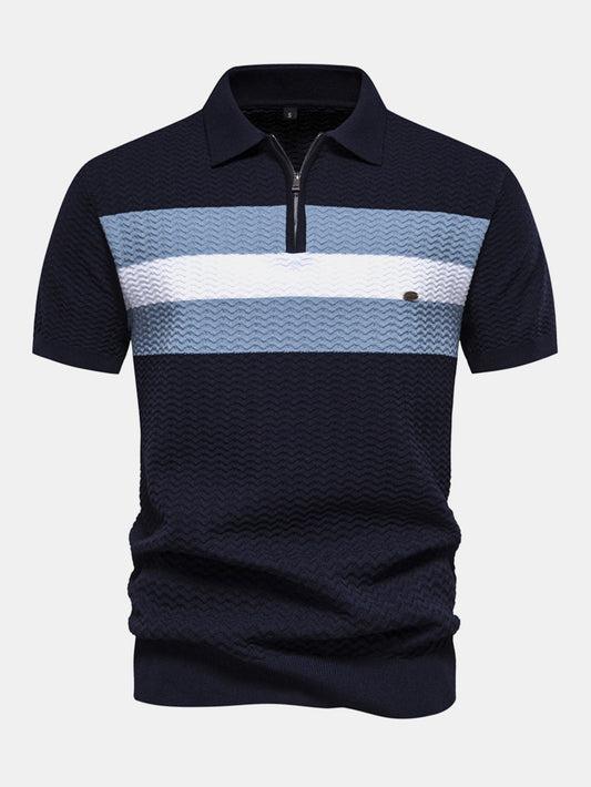 Polo Texturizado con Cremallera