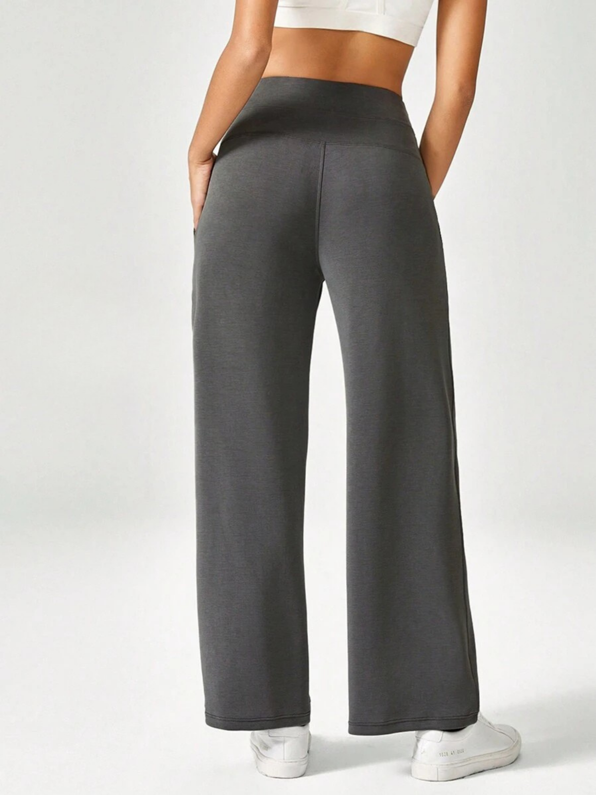 Pantaloni a gamba larga in modal con tasche