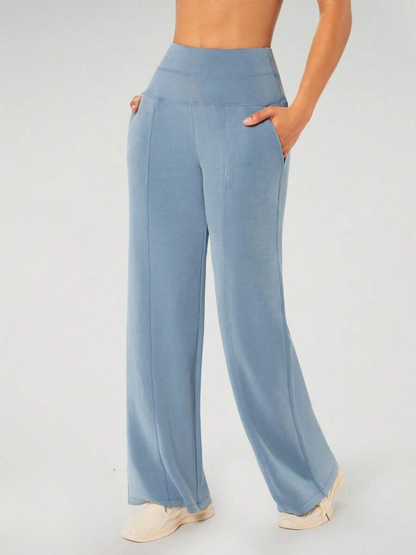 Pantaloni a gamba larga in modal con tasche