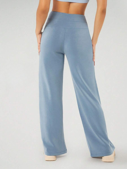 Pantaloni a gamba larga in modal con tasche