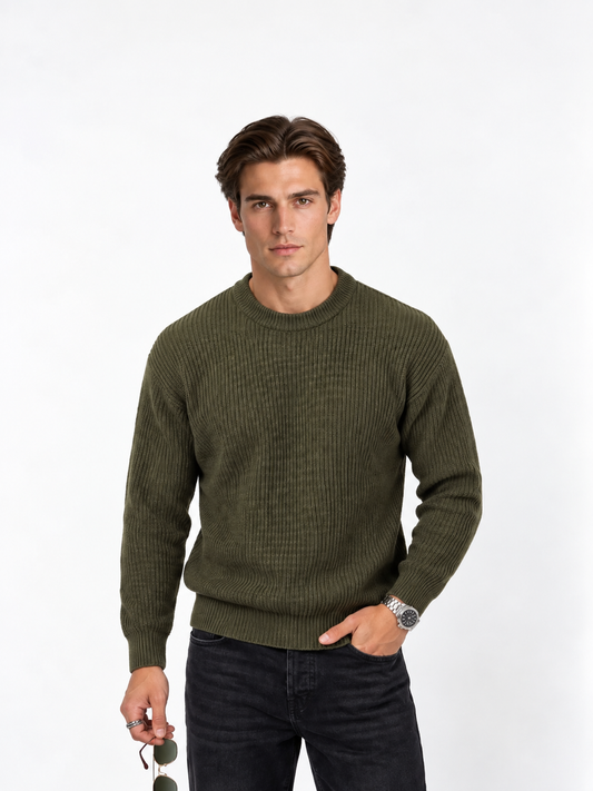 Jersey de Punto Acanalado de Corte Holgado