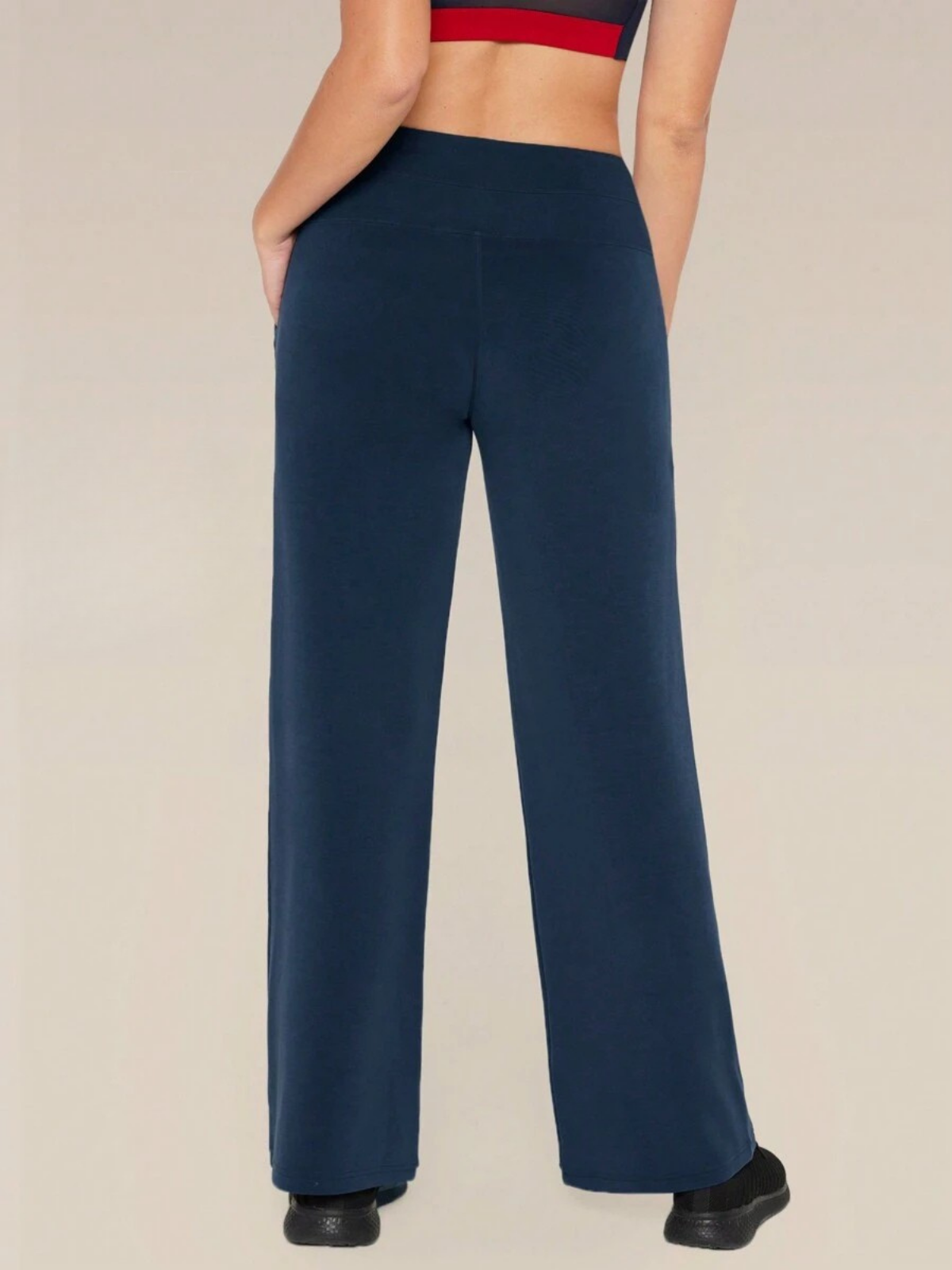 Pantaloni a gamba larga in modal con tasche