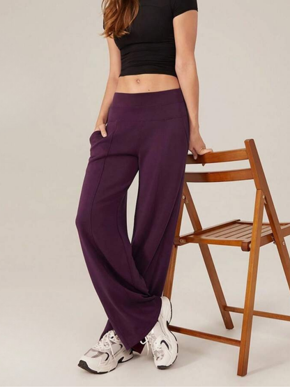 Pantaloni a gamba larga in modal con tasche