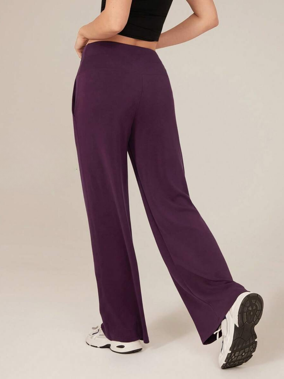 Pantaloni a gamba larga in modal con tasche