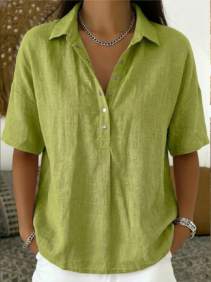 Eva| Blusa con Cuello y Detalle de Botones