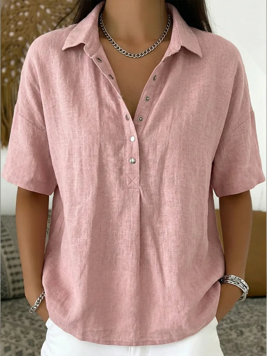 Eva| Blusa con Cuello y Detalle de Botones