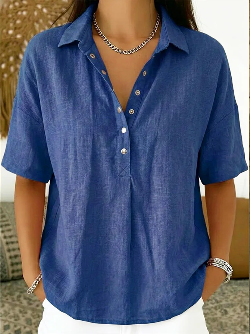 Eva| Blusa con Cuello y Detalle de Botones