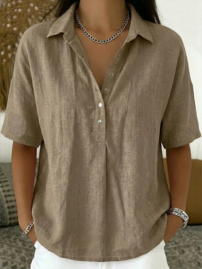 Eva| Blusa con Cuello y Detalle de Botones
