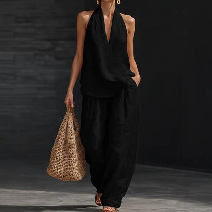 AINHOA | CONJUNTO DE DOS PIEZAS CON TEXTURA DE LINO