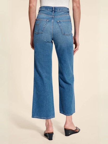 Jeans Rectos Holgados de Tiro Alto