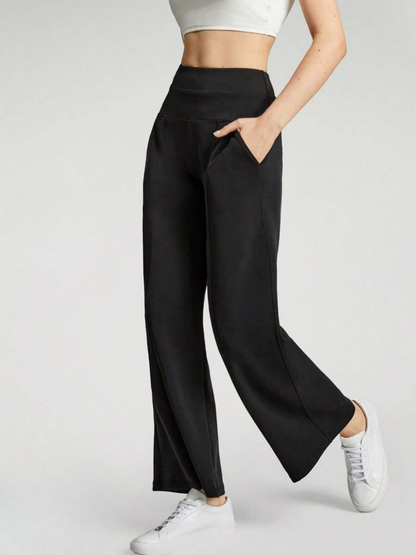 Pantaloni a gamba larga in modal con tasche