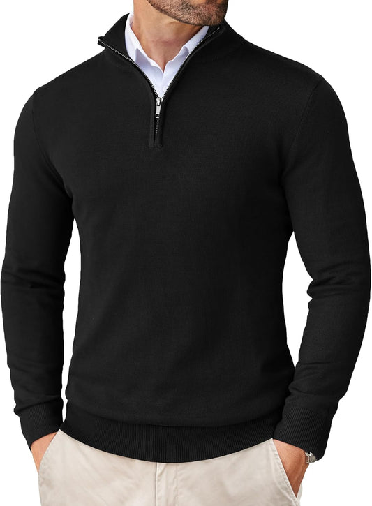 Sweter z zapięciem na zamek przy szyi