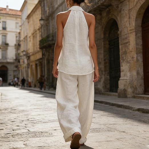 AINHOA | CONJUNTO DE DOS PIEZAS CON TEXTURA DE LINO