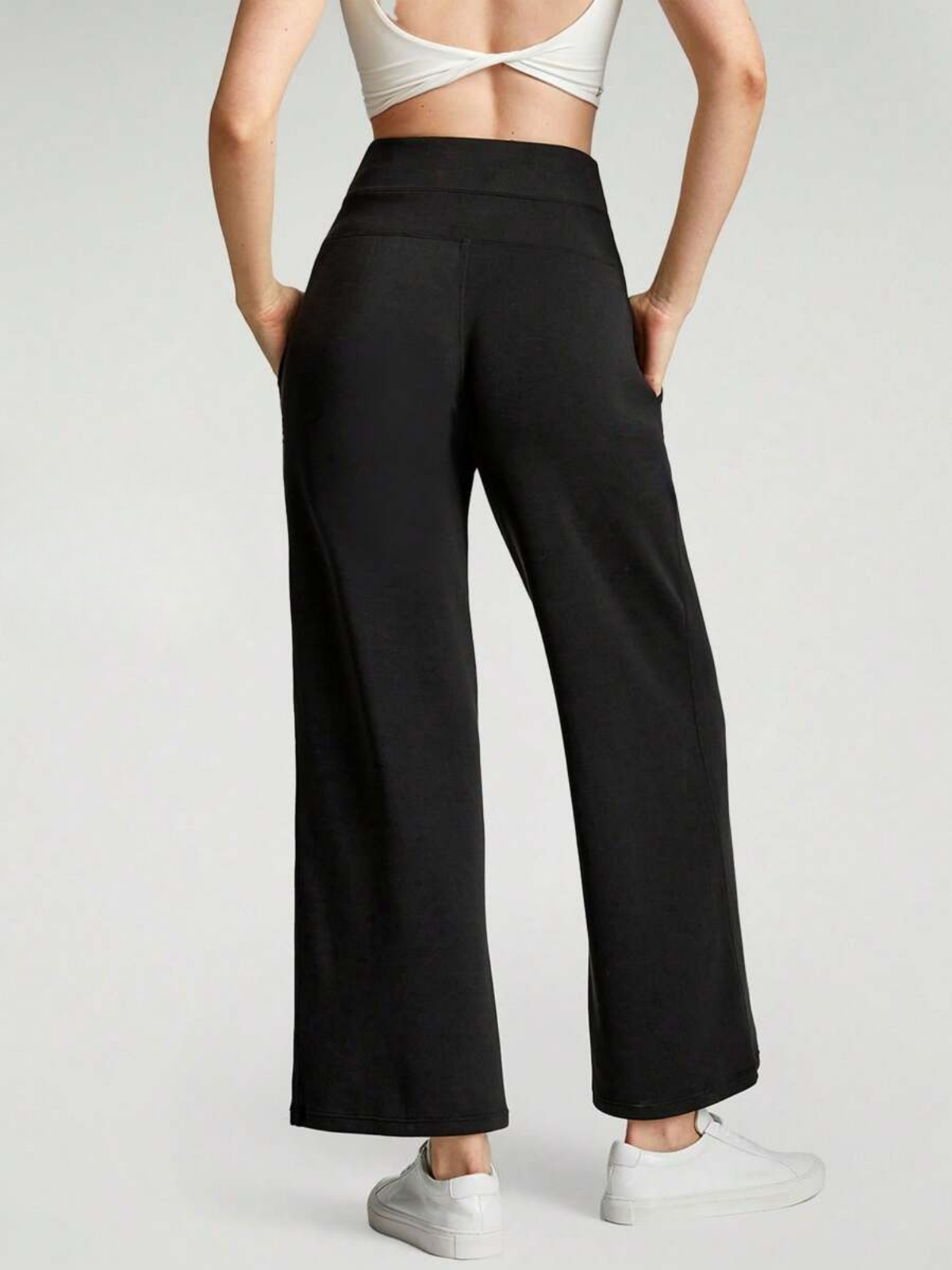 Pantaloni a gamba larga in modal con tasche