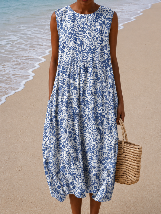 Ava | Vestido Midi Sin Mangas de Ajuste Relajado para Mujer