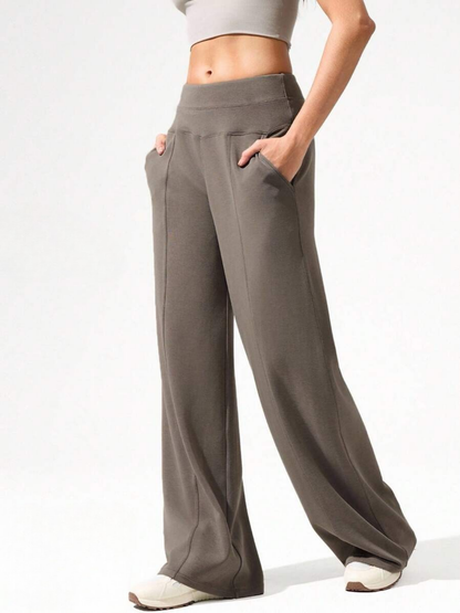 Pantaloni a gamba larga in modal con tasche