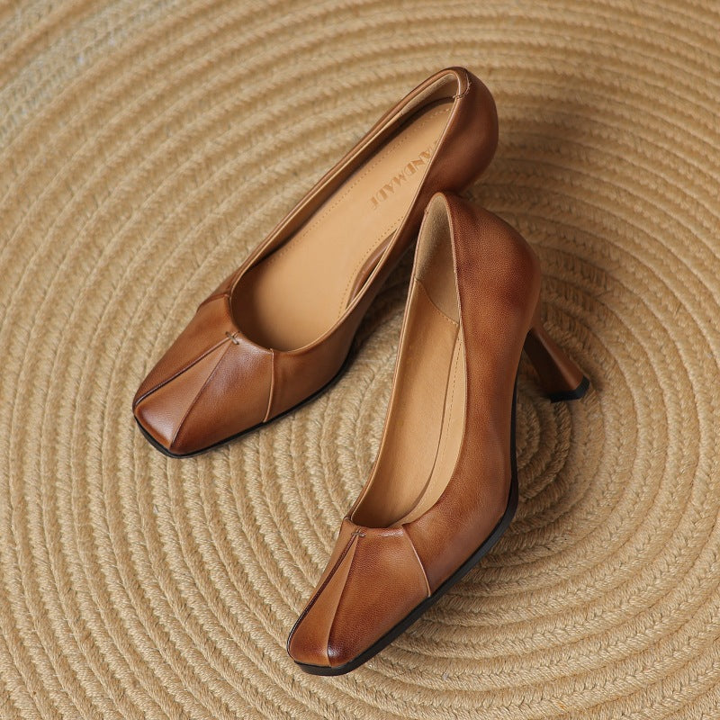 Marisol | Zapatos de Tacón Punta Cuadrada Premium