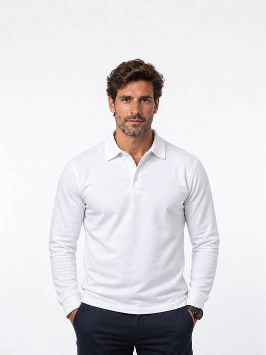 Polo casual a maniche lunghe