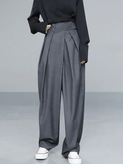 Pantaloni a gamba larga con chiusura in velcro