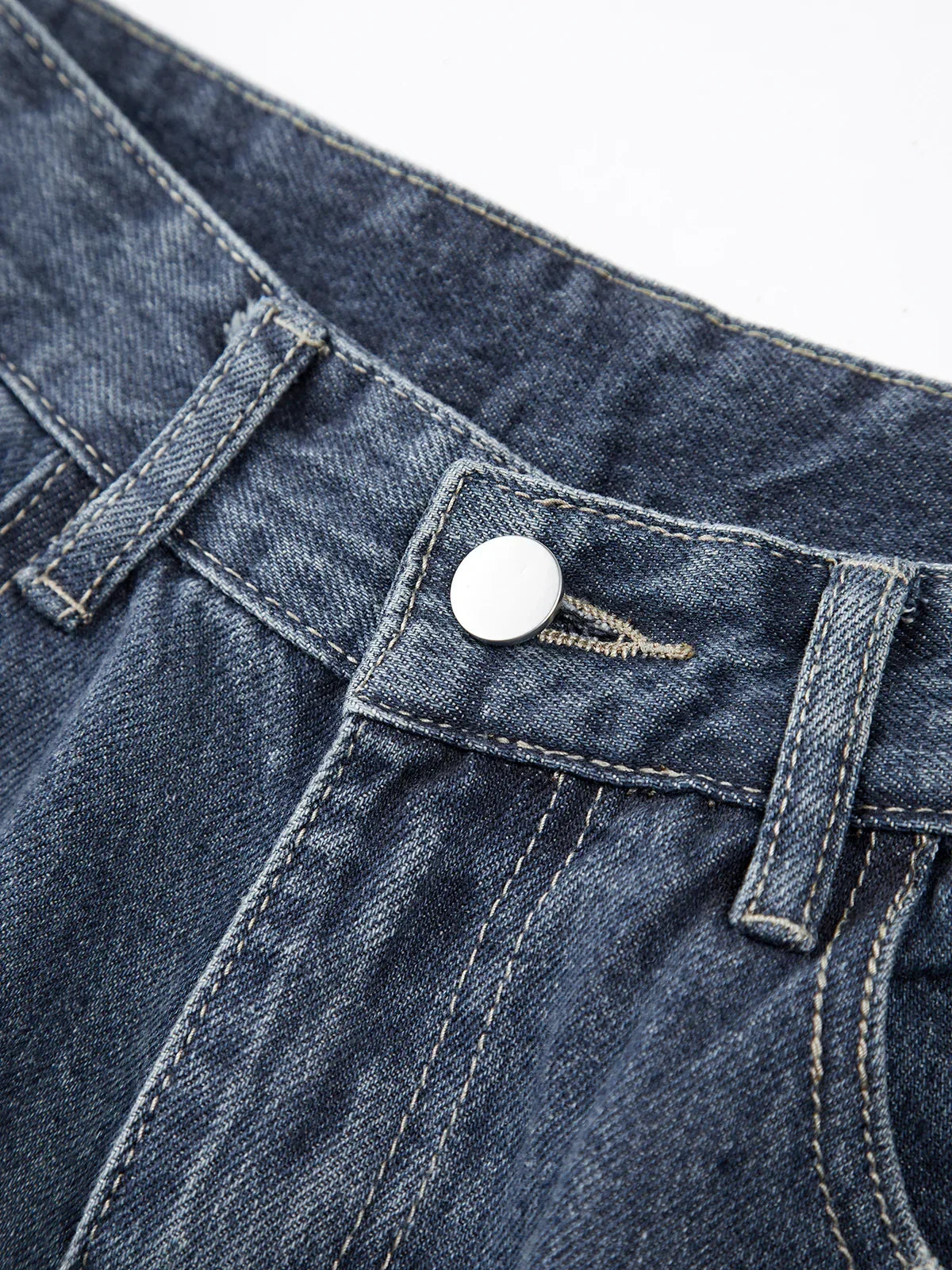 Wide-Leg Boyfriend Jeans with Patchwork Pockets