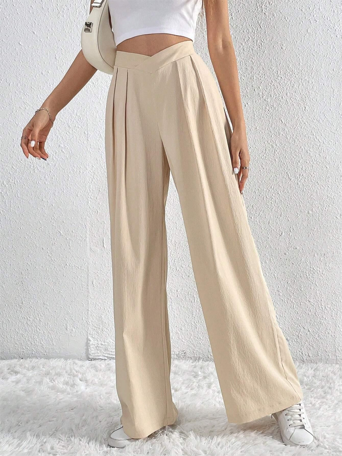 Pantalón de Pierna Ancha con Pliegues Estilo Old Money