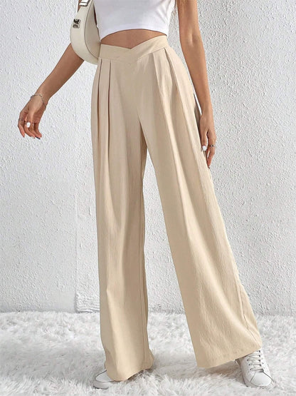 Pantalón de Pierna Ancha con Pliegues Estilo Old Money