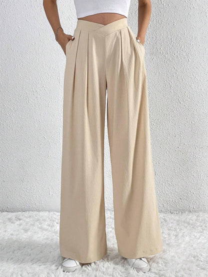 Pantalón de Pierna Ancha con Pliegues Estilo Old Money