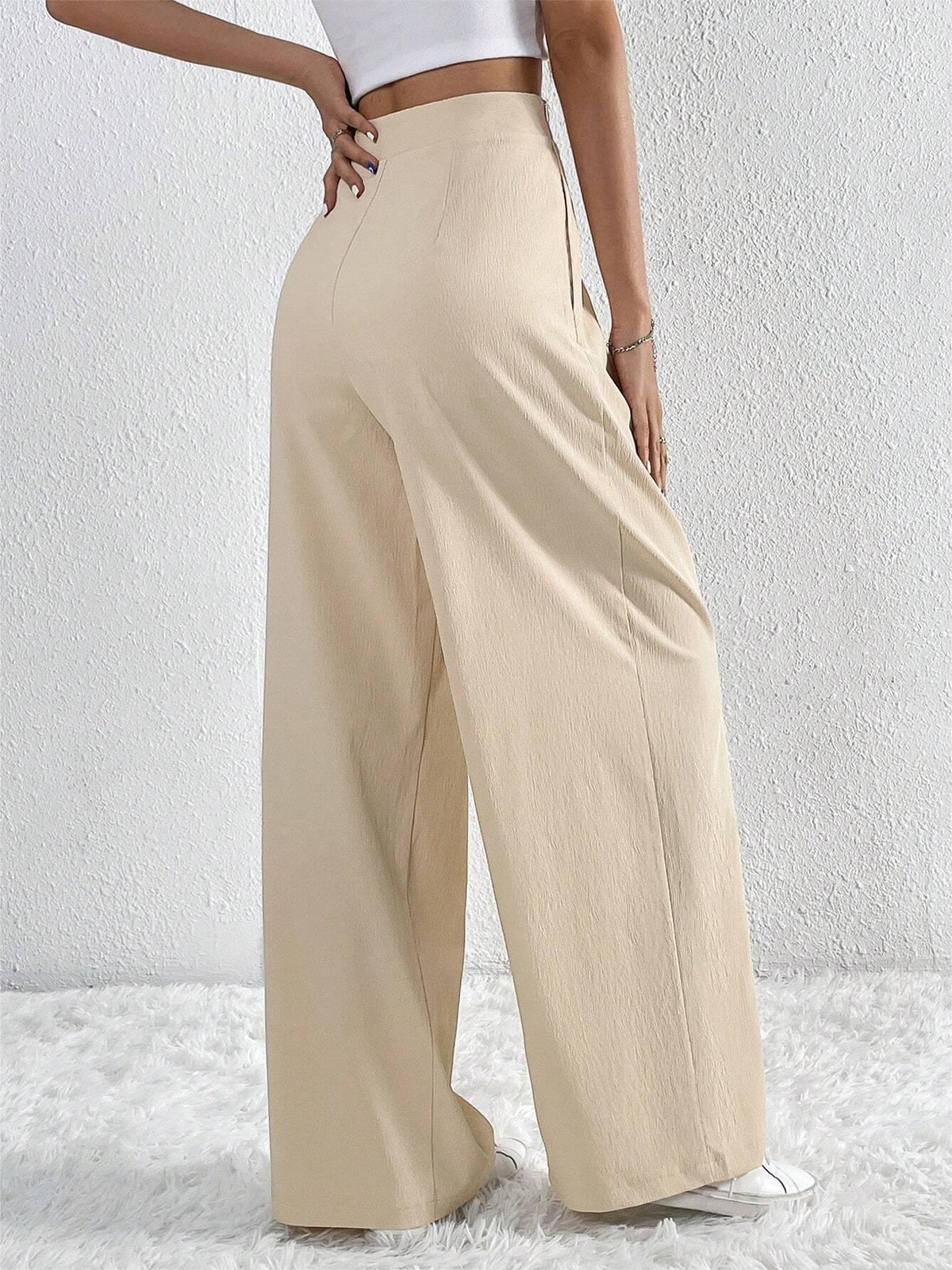 Pantalón de Pierna Ancha con Pliegues Estilo Old Money