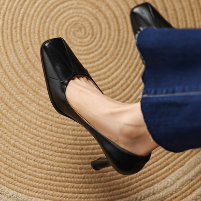 Marisol | Zapatos de Tacón Punta Cuadrada Premium