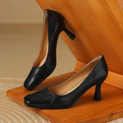 Marisol | Zapatos de Tacón Punta Cuadrada Premium