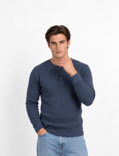Henley Crew Neck Sweater