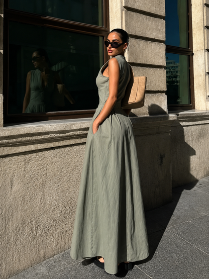 ANDREA | VESTIDO SIN MANGAS DE CINTURA ALTA