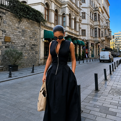 ANDREA | VESTIDO SIN MANGAS DE CINTURA ALTA