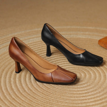 Marisol | Zapatos de Tacón Punta Cuadrada Premium