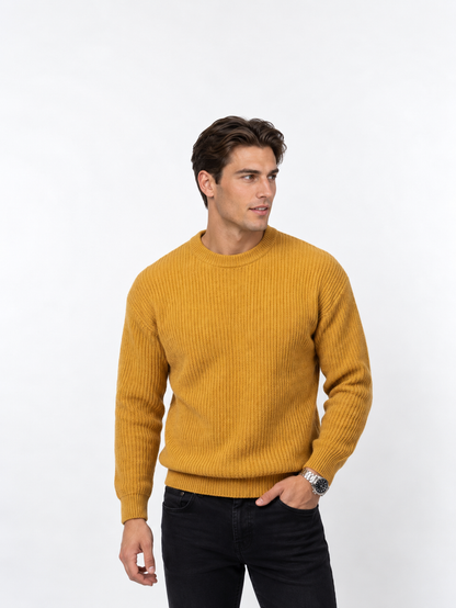 Loose-Fit Ribbed Knit Sweater